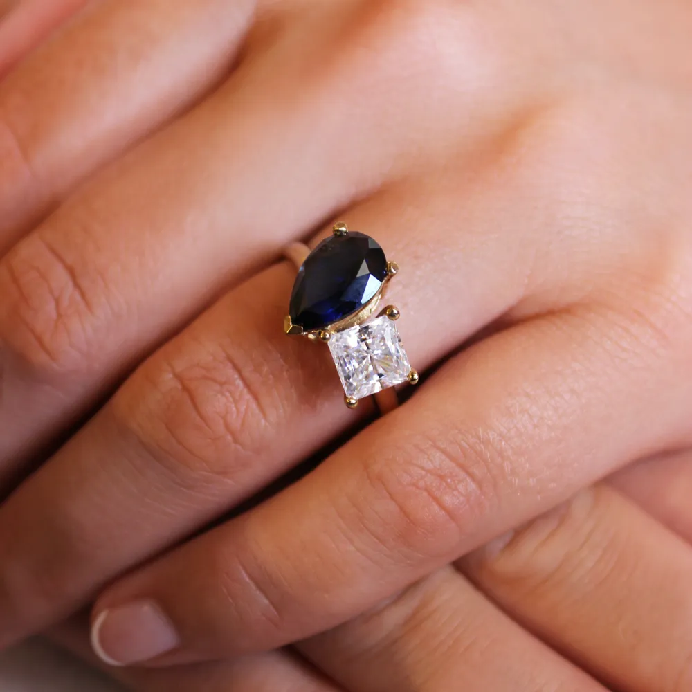 Toi et Moi Tru Sapphire and Princess Cut Ring sold by Tru Diamonds product image thumbnail 2