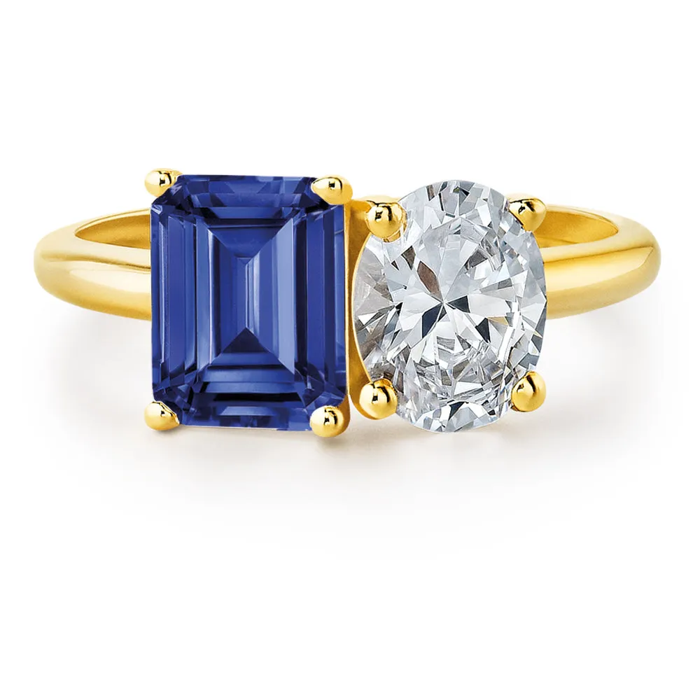 Toi et Moi Tru Sapphire and Oval Cut Ring sold by Tru Diamonds product image thumbnail 4