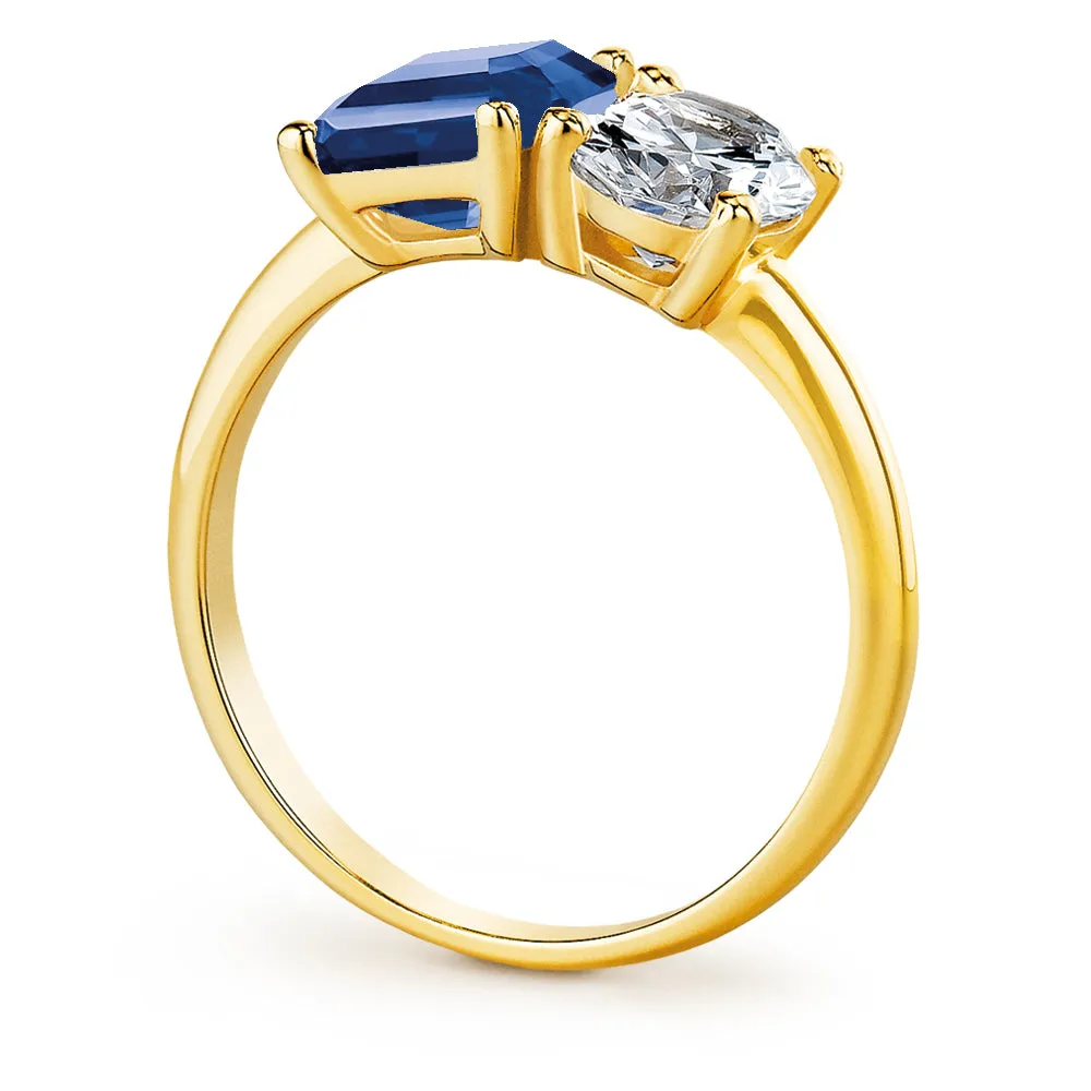 Toi et Moi Tru Sapphire and Oval Cut Ring sold by Tru Diamonds product image thumbnail 3