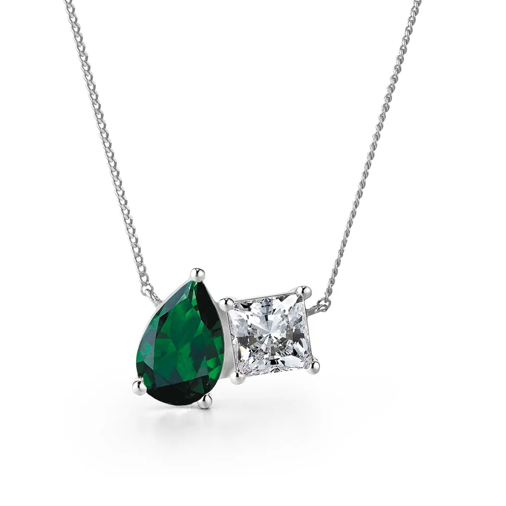 Toi et Moi Tru Emerald and Princess Necklace sold by Tru Diamonds product image thumbnail 3