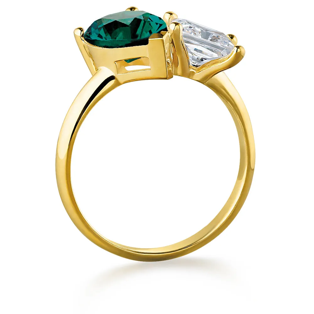 Toi et Moi Tru Emerald and Princess Cut Ring sold by Tru Diamonds product image thumbnail 2