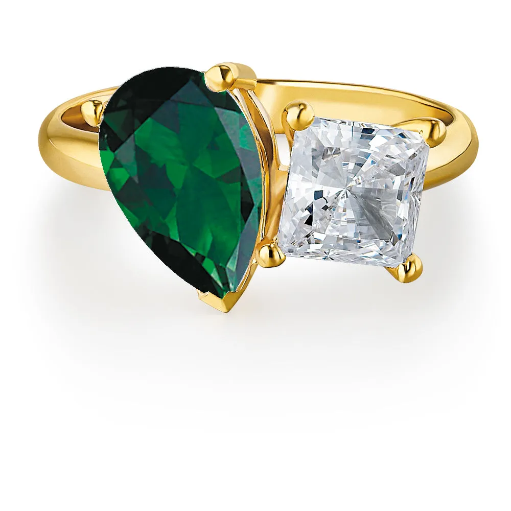 Toi et Moi Tru Emerald and Princess Cut Ring sold by Tru Diamonds product image thumbnail 3