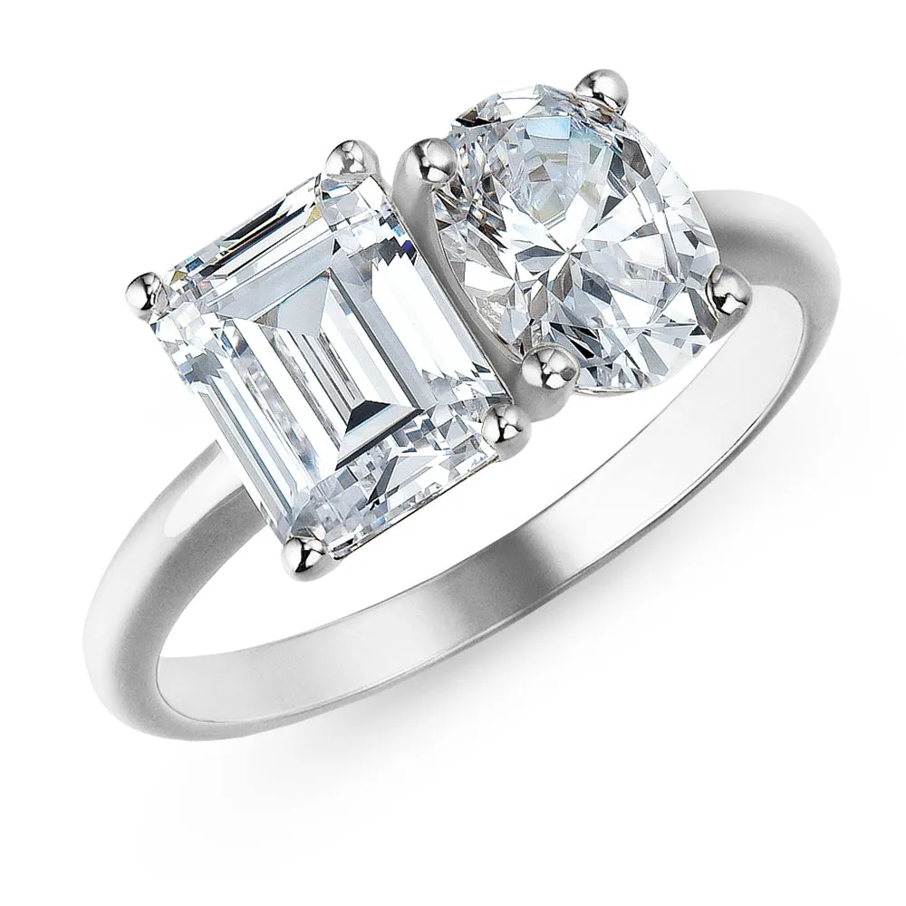 Toi et Moi Oval and Emerald Cut Ring sold by Tru Diamonds product image thumbnail 5
