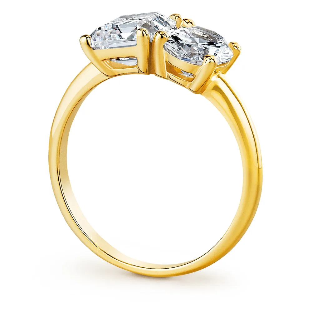 Toi et Moi Oval and Emerald Cut Ring sold by Tru Diamonds product image thumbnail 3