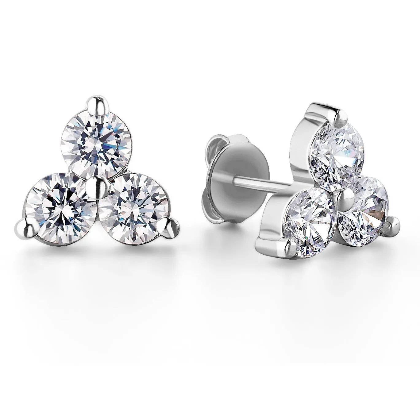 1.50 Carat Trilogy Pyramid Earrings sold by Tru Diamonds product image thumbnail 2
