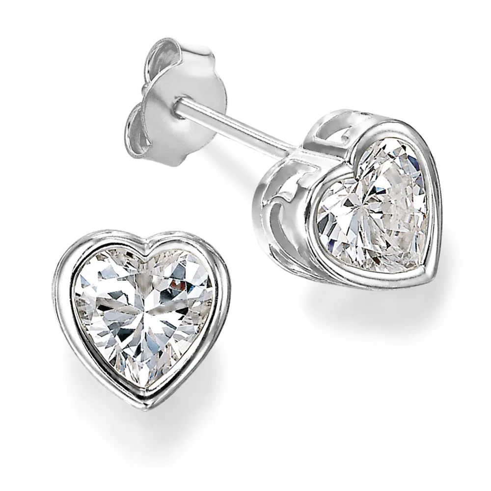 1 Carat Surrounded Heart Earrings sold by Tru Diamonds product image thumbnail 2