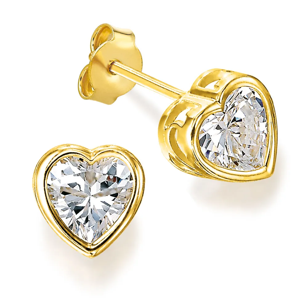 1 Carat Surrounded Heart Earrings sold by Tru Diamonds