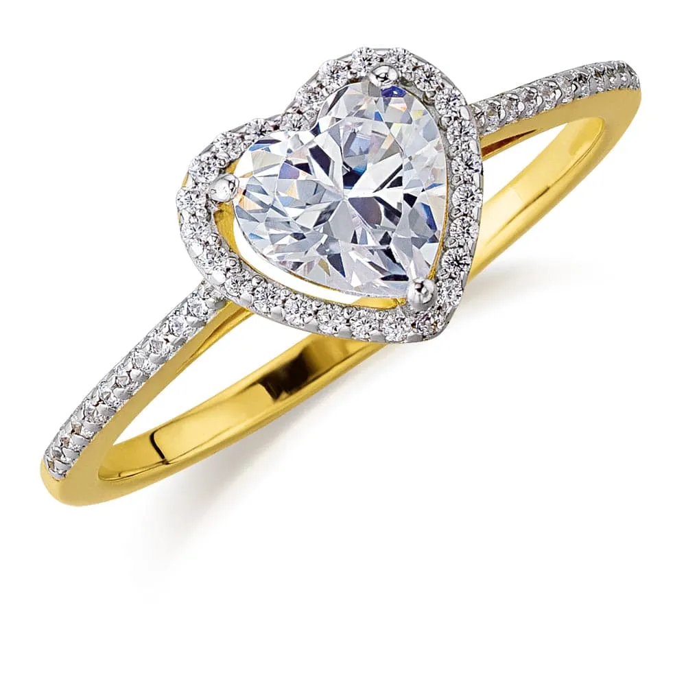 Delicate Halo Heart Ring sold by Tru Diamonds