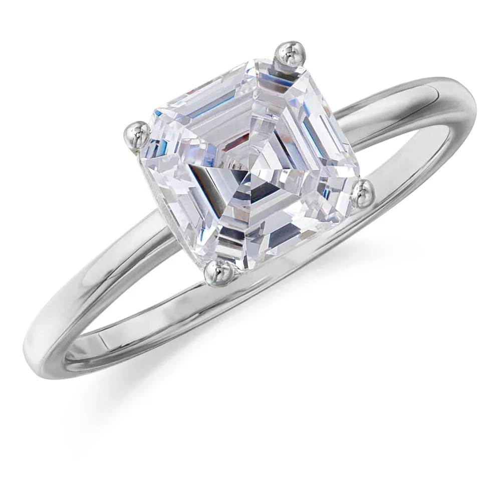 2 Carat Asscher Cut Solitaire Ring sold by Tru Diamonds product image thumbnail 4