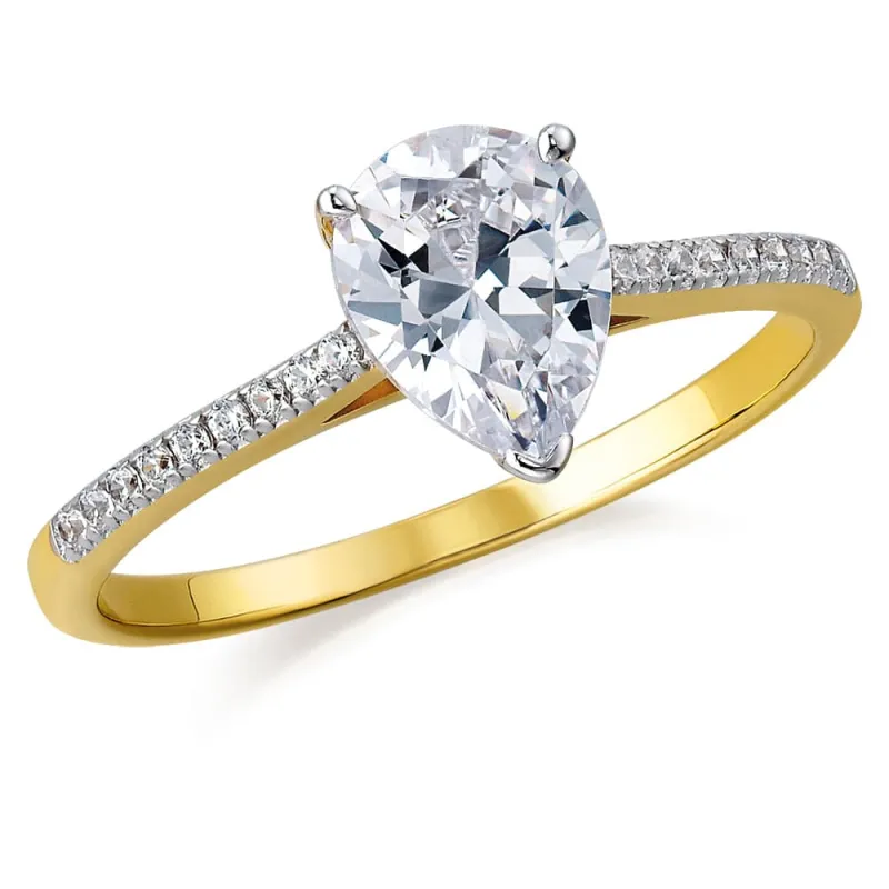 Shining Pear Cut Solitaire Ring sold by Tru Diamonds