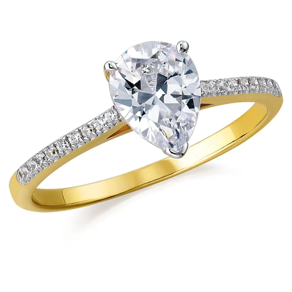 Shining Pear Cut Solitaire Ring sold by Tru Diamonds