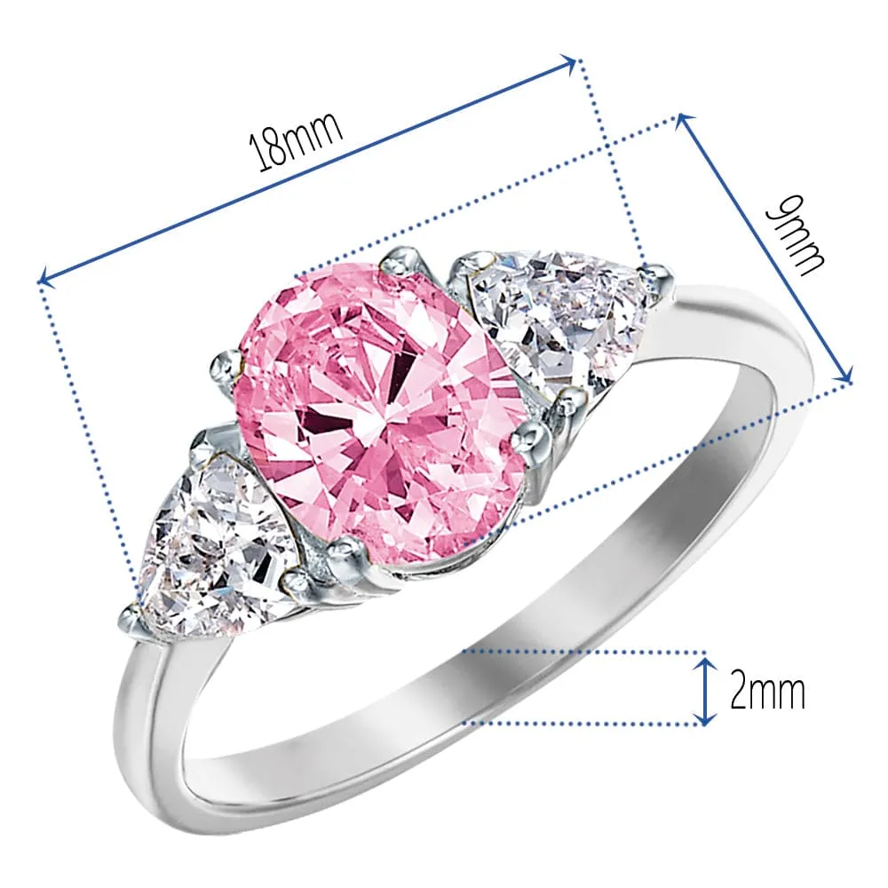 Pink Oval Trillion Ring sold by Tru Diamonds product image thumbnail 4