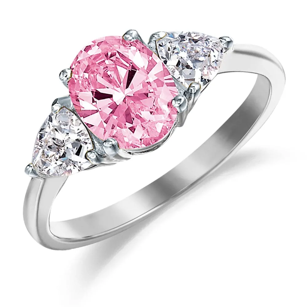Pink Oval Trillion Ring sold by Tru Diamonds product image thumbnail 3