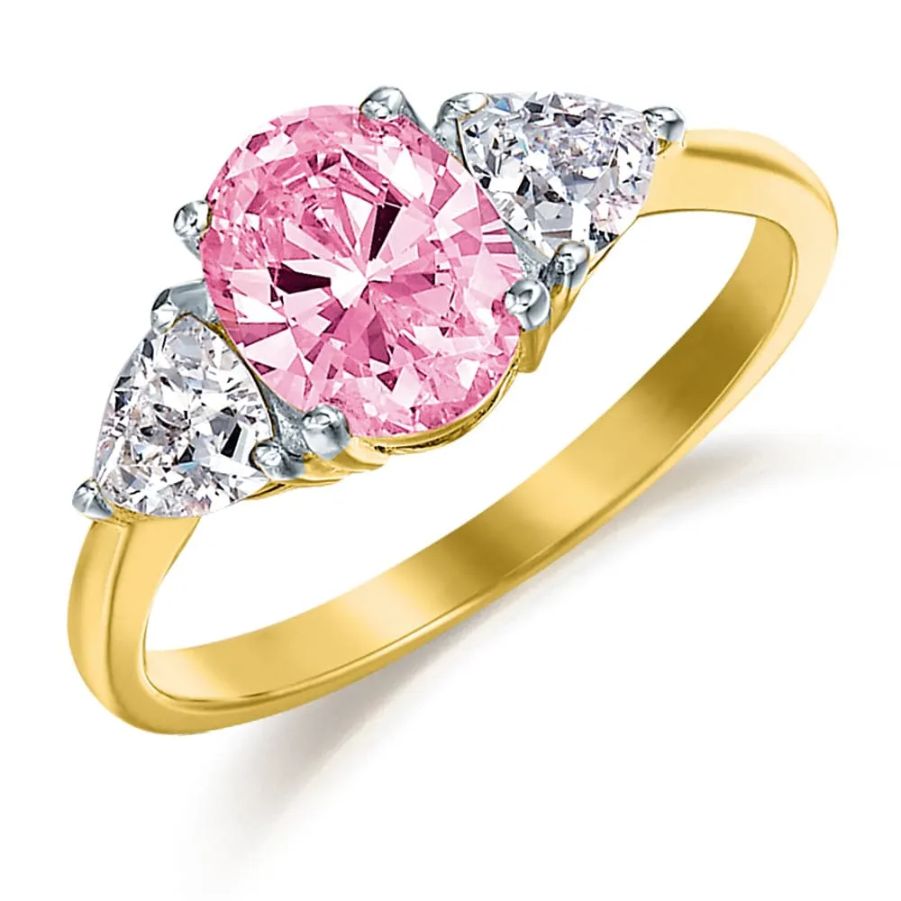 Pink Oval Trillion Ring sold by Tru Diamonds
