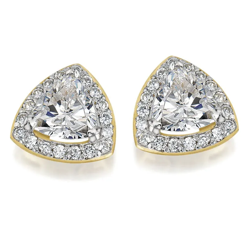 Triangle Halo Earrings sold by Tru Diamonds