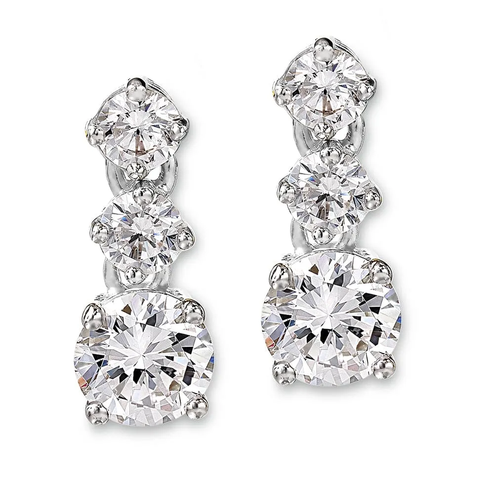 1.50 Carat Classic Trilogy Earrings sold by Tru Diamonds product image thumbnail 3
