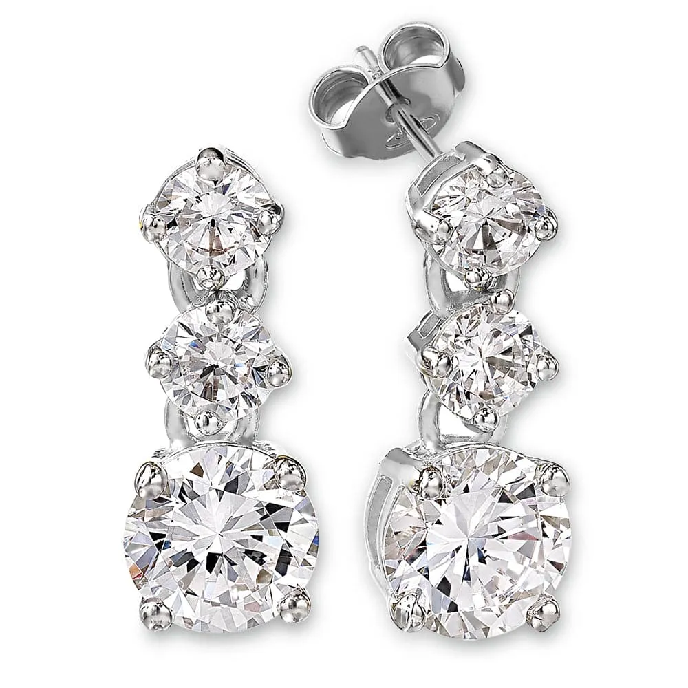 1.50 Carat Classic Trilogy Earrings sold by Tru Diamonds product image thumbnail 4