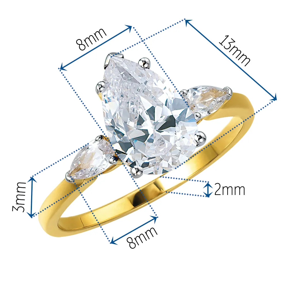 Mia Pear Cut Trilogy Ring sold by Tru Diamonds product image thumbnail 5