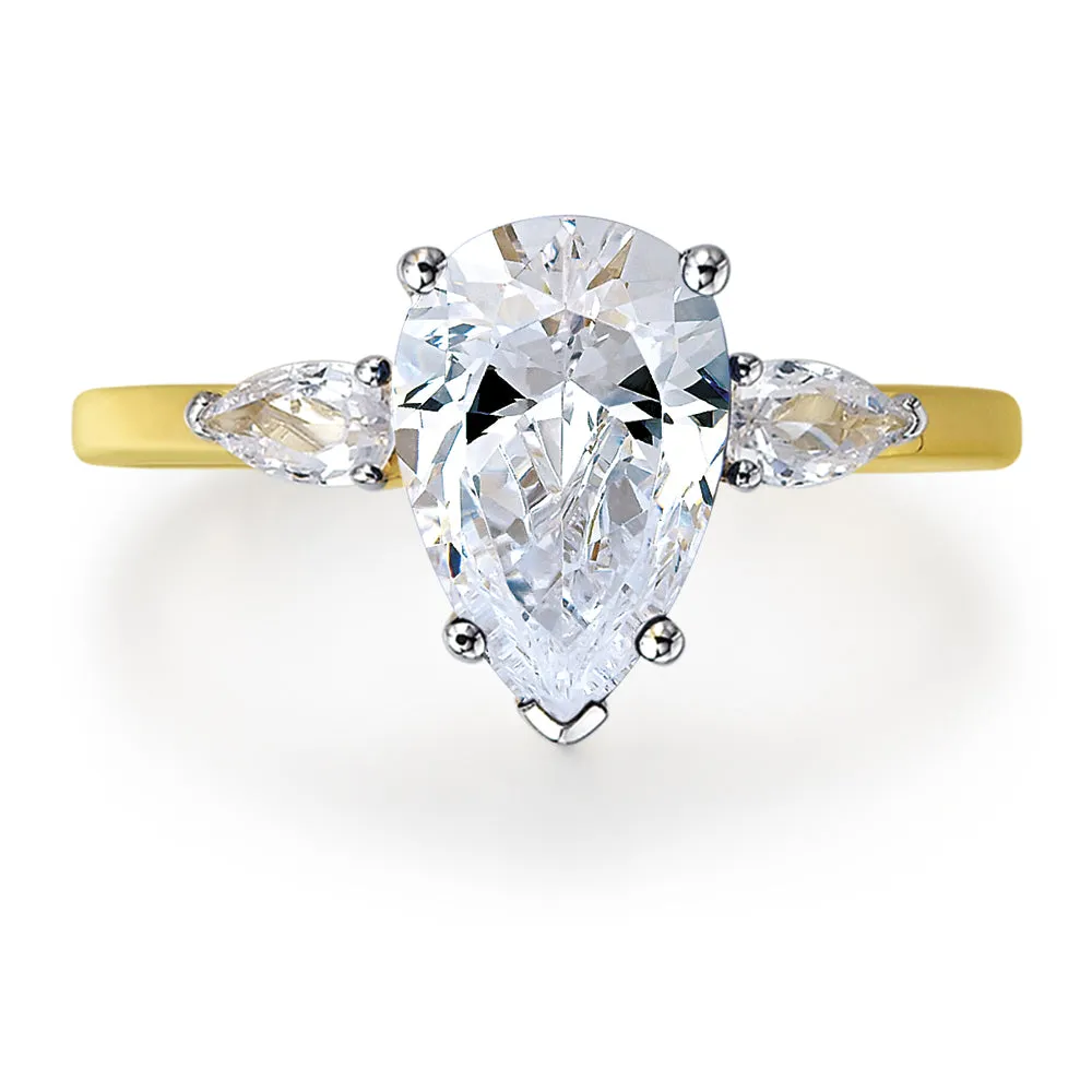 Mia Pear Cut Trilogy Ring sold by Tru Diamonds product image thumbnail 4