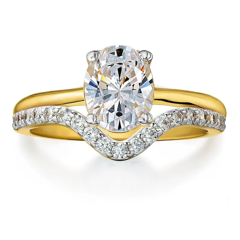Oval Cut Solitaire Ring Set sold by Tru Diamonds