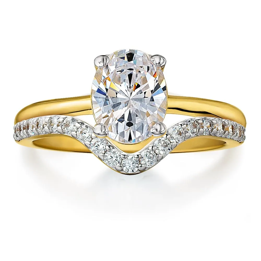 Oval Cut Solitaire Ring Set sold by Tru Diamonds