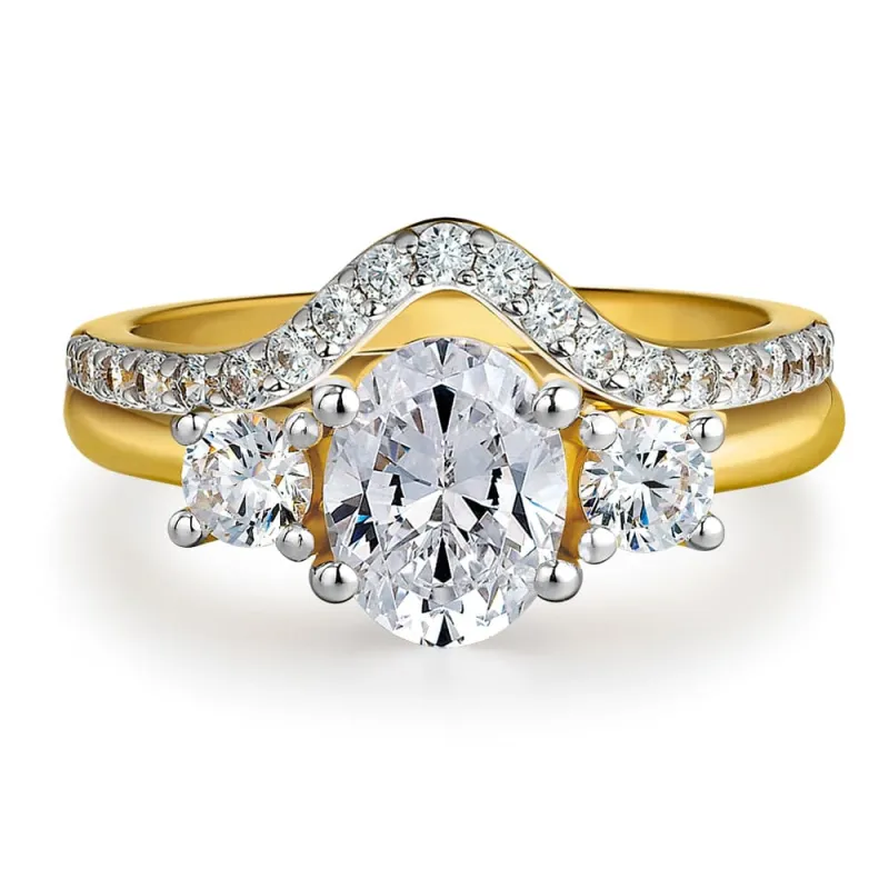 Majestic Oval Trilogy Ring Set sold by Tru Diamonds