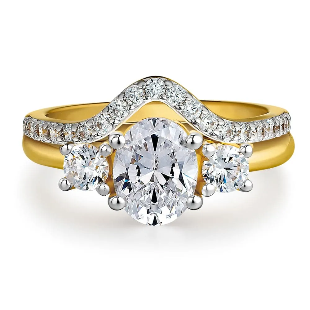 Majestic Oval Trilogy Ring Set sold by Tru Diamonds