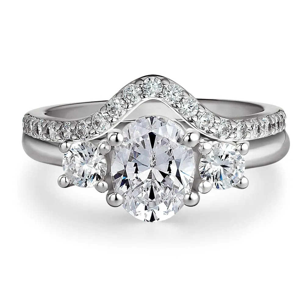 Majestic Oval Trilogy Ring Set sold by Tru Diamonds product image thumbnail 5