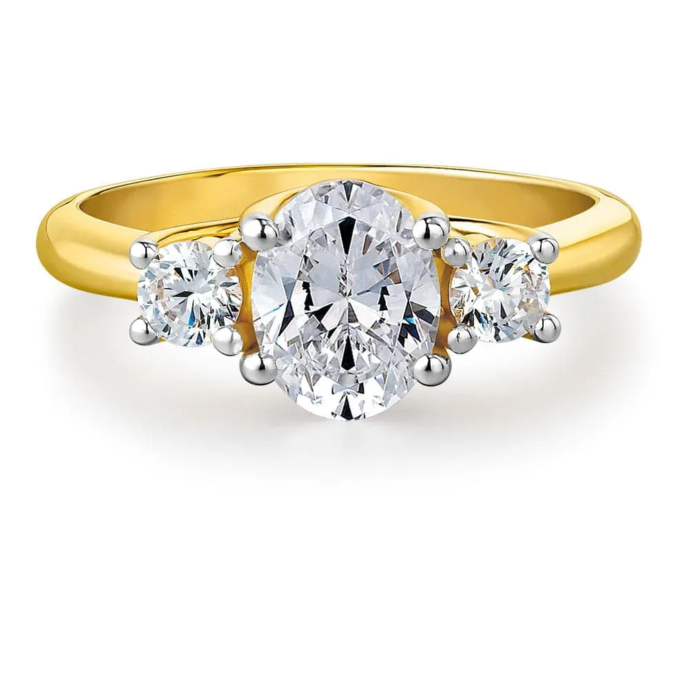 Majestic Oval Trilogy Ring Set sold by Tru Diamonds product image thumbnail 2