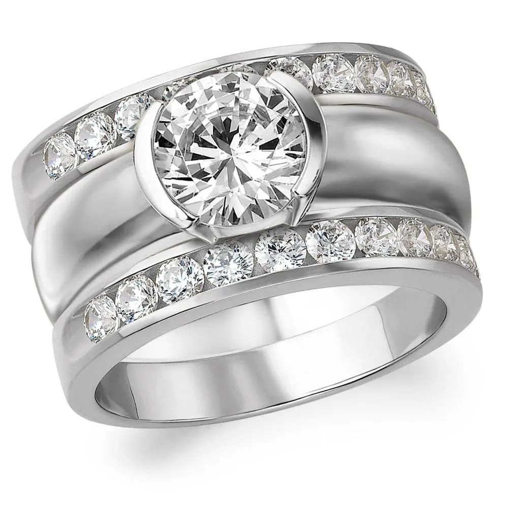 Budding Solitaire Ring Set sold by Tru Diamonds product image thumbnail 4
