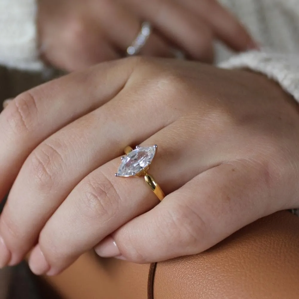 2 Carat Marquise Solitaire Ring sold by Tru Diamonds product image thumbnail 2
