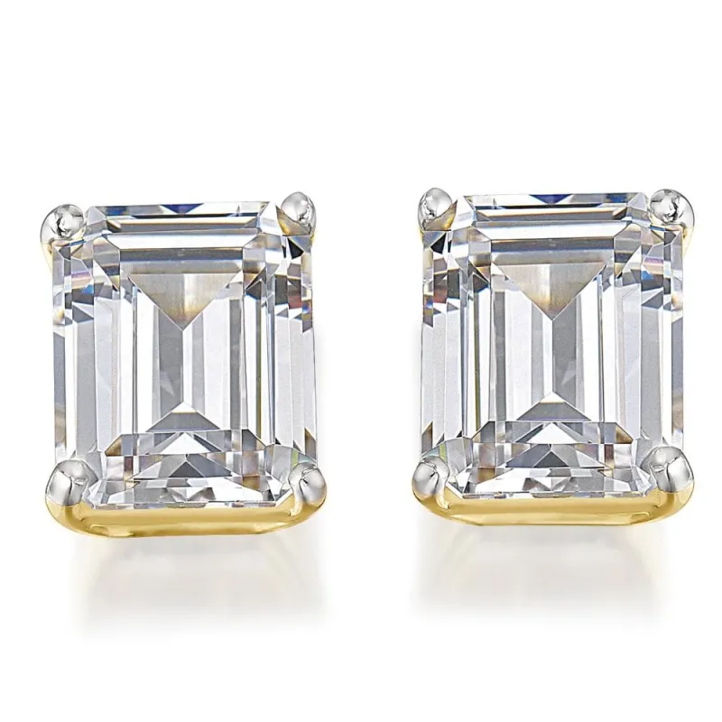 Bold Emerald Cut Stud Earrings sold by Tru Diamonds