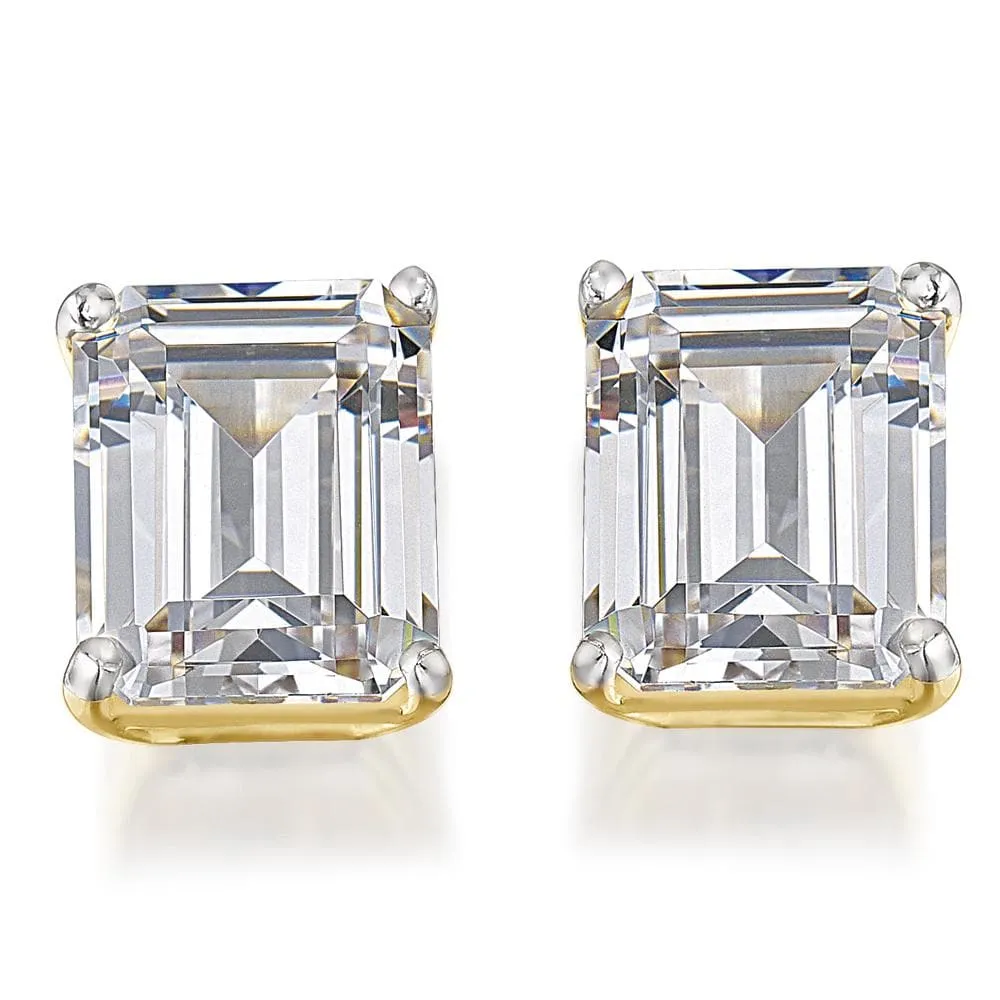 Bold Emerald Cut Stud Earrings sold by Tru Diamonds