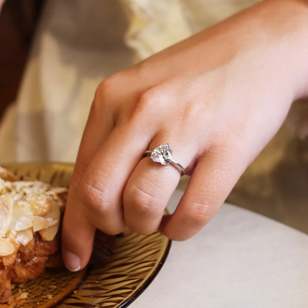 3 Carat Heart Solitaire Ring sold by Tru Diamonds product image thumbnail 2