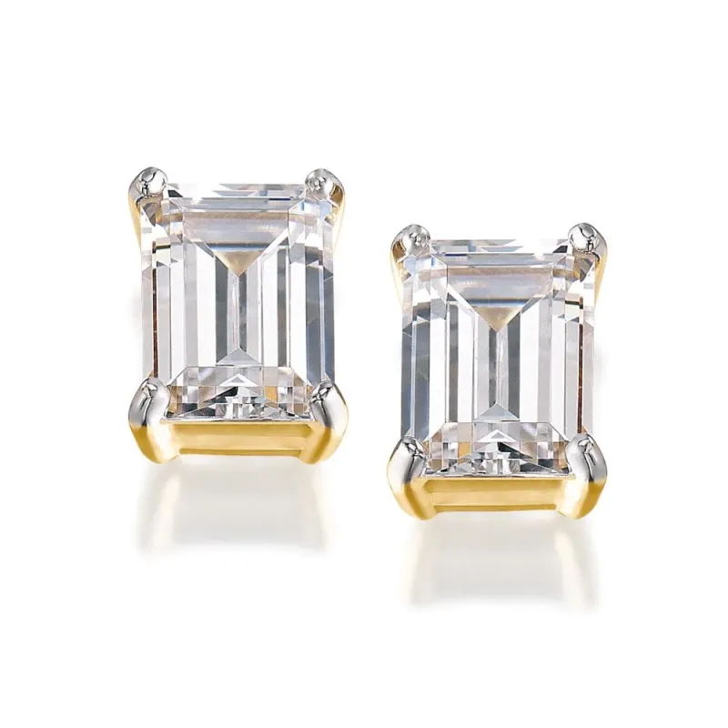 1 Carat Emerald Cut Earrings sold by Tru Diamonds