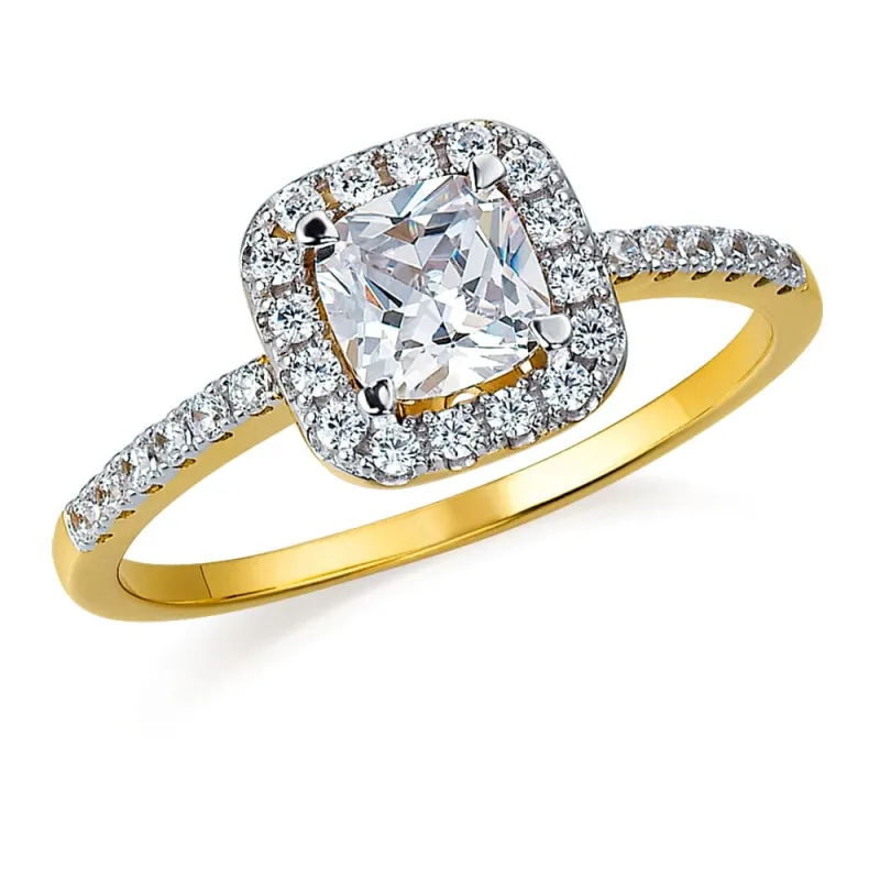 Cushion Cut Halo Ring sold by Tru Diamonds