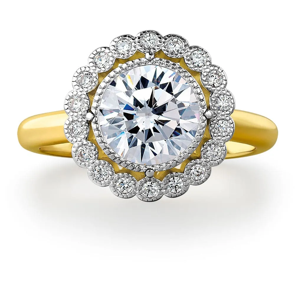 Floral Halo Filigree Ring sold by Tru Diamonds product image thumbnail 4