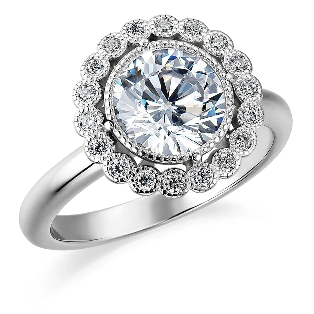Floral Halo Filigree Ring sold by Tru Diamonds product image thumbnail 5