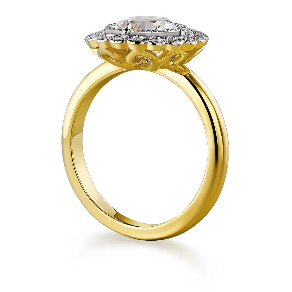 Floral Halo Filigree Ring sold by Tru Diamonds product image thumbnail 3
