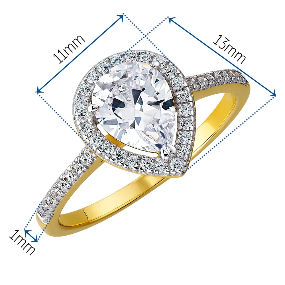 Halo Pear Cut Ring sold by Tru Diamonds product image thumbnail 5