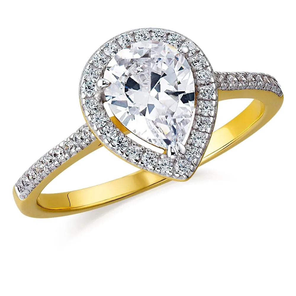 Halo Pear Cut Ring sold by Tru Diamonds
