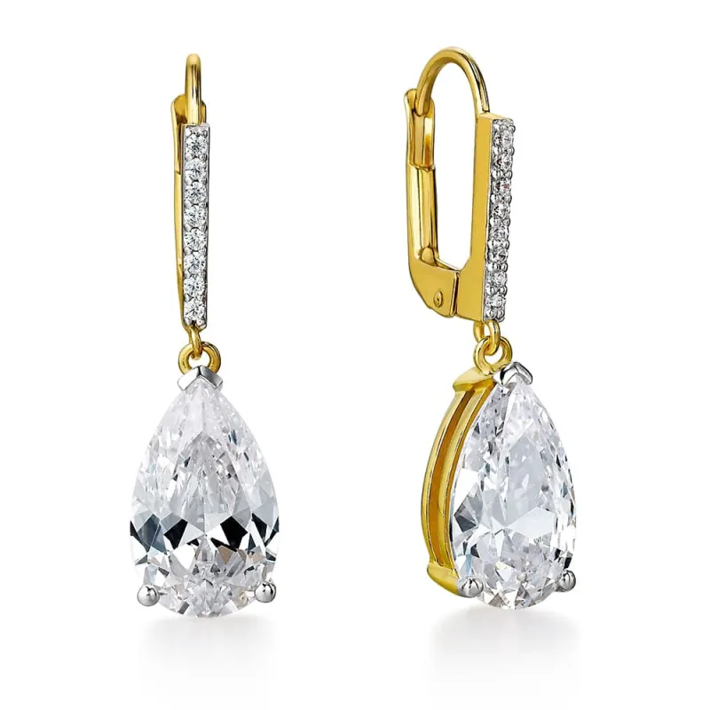 Shining Pear Cut Drop Earrings sold by Tru Diamonds