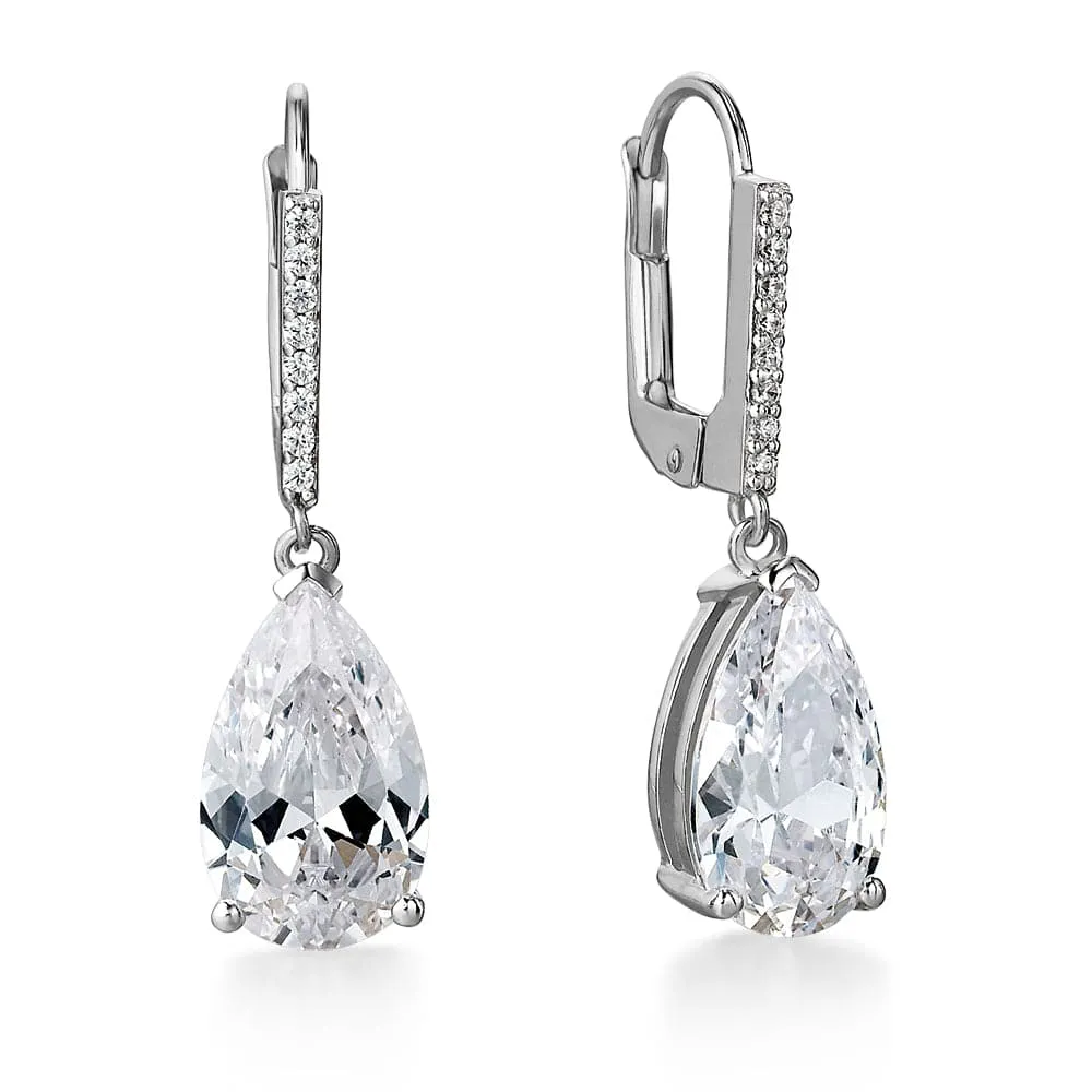 Shining Pear Cut Drop Earrings sold by Tru Diamonds product image thumbnail 3