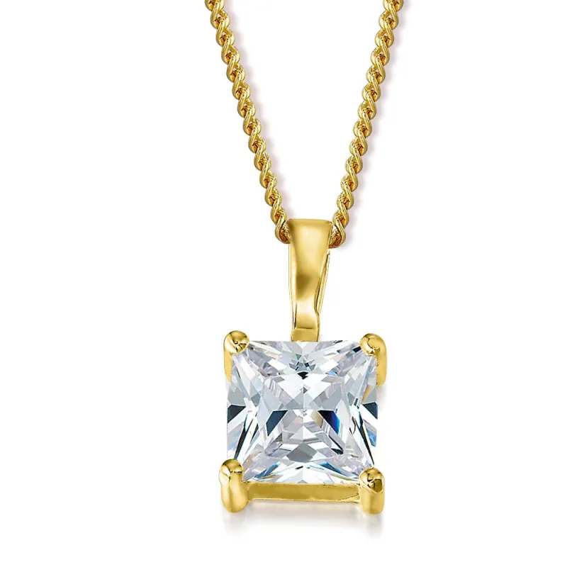 2 Carat Princess Cut Solitaire Pendant sold by Tru Diamonds