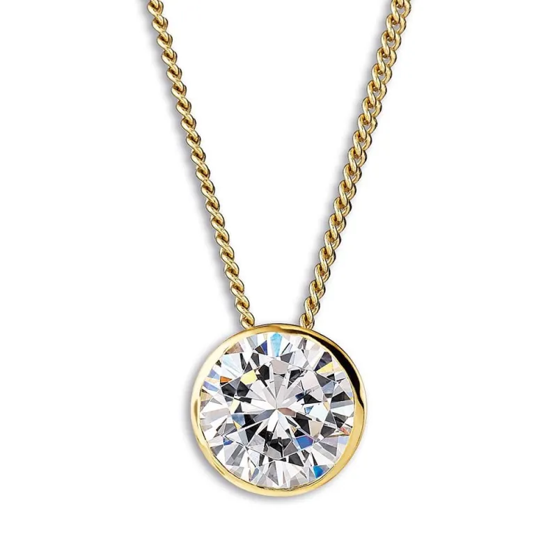 Bezel Solitaire Pendant sold by Tru Diamonds