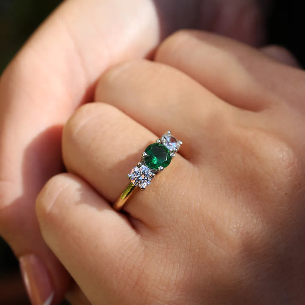 Tru Emerald Trilogy Ring sold by Tru Diamonds product image thumbnail 2