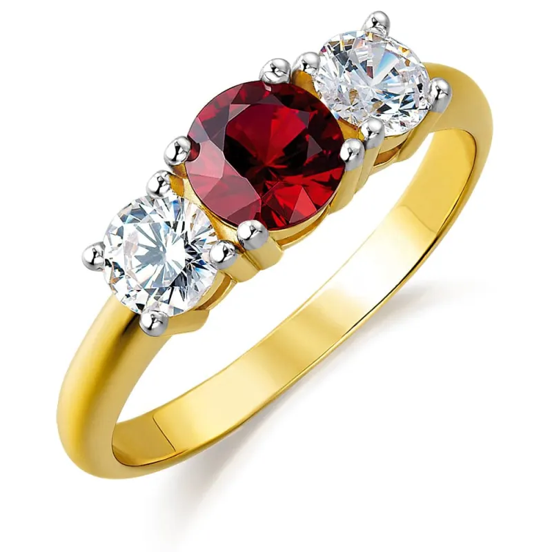 Tru Ruby Trilogy Ring sold by Tru Diamonds