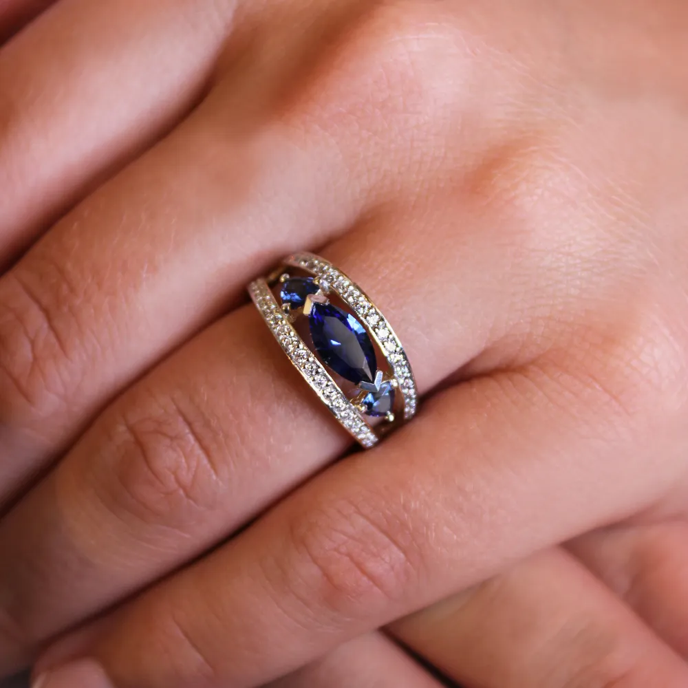 Tru Sapphire Marquise Ring sold by Tru Diamonds product image thumbnail 2