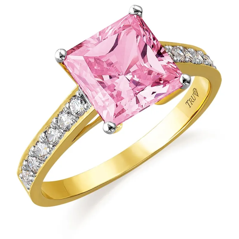 4.35 Carat Classic Pink Princess Ring sold by Tru Diamonds