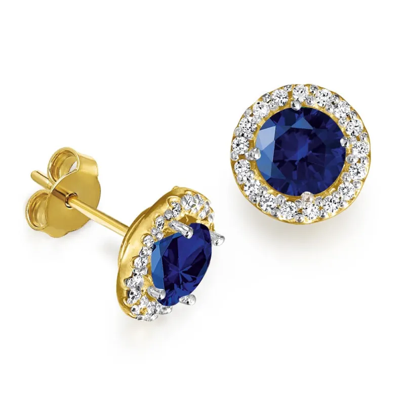 Tru Sapphire Posh Halo Earrings sold by Tru Diamonds